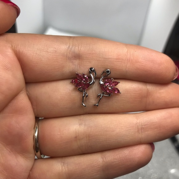 Pink Flamingo Stud Earrings - Picture 6 of 6